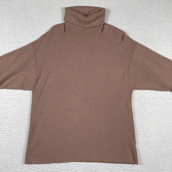 Free People Sweater Womens XS Taupe Turtle Neck Pullover Knit Top Casual Work - Picture 5 of 12